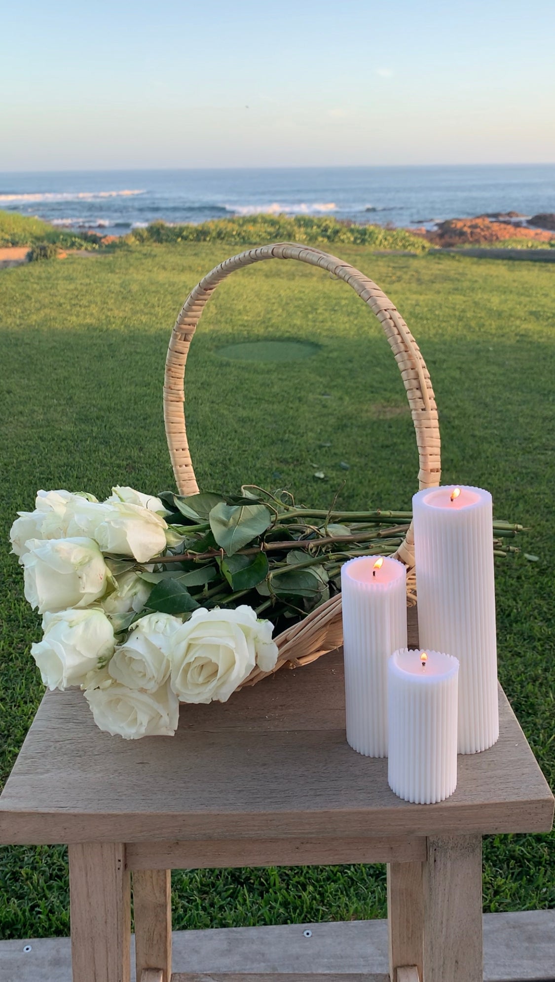 Pillar Ribbed Candle Set