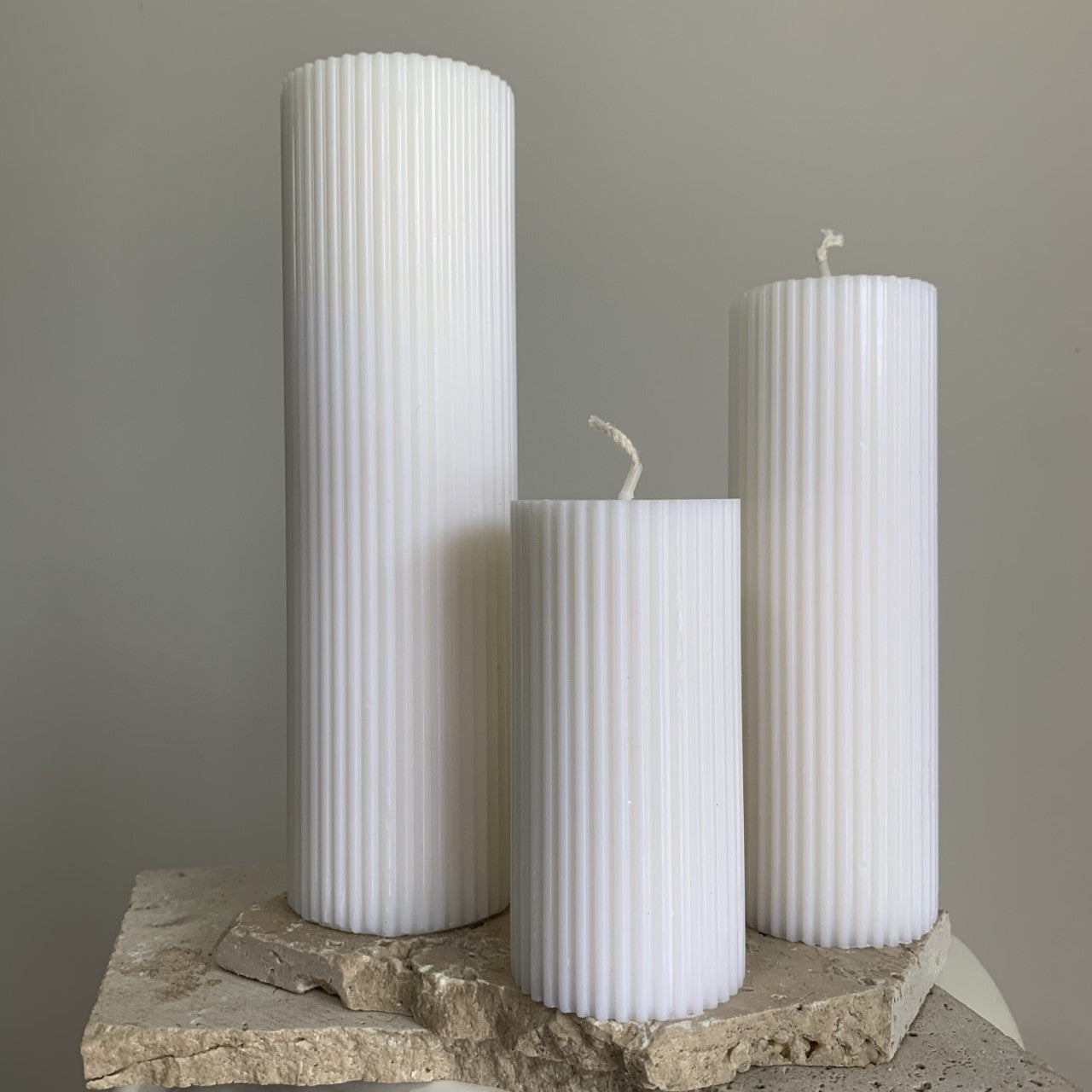 Pillar Ribbed Candle